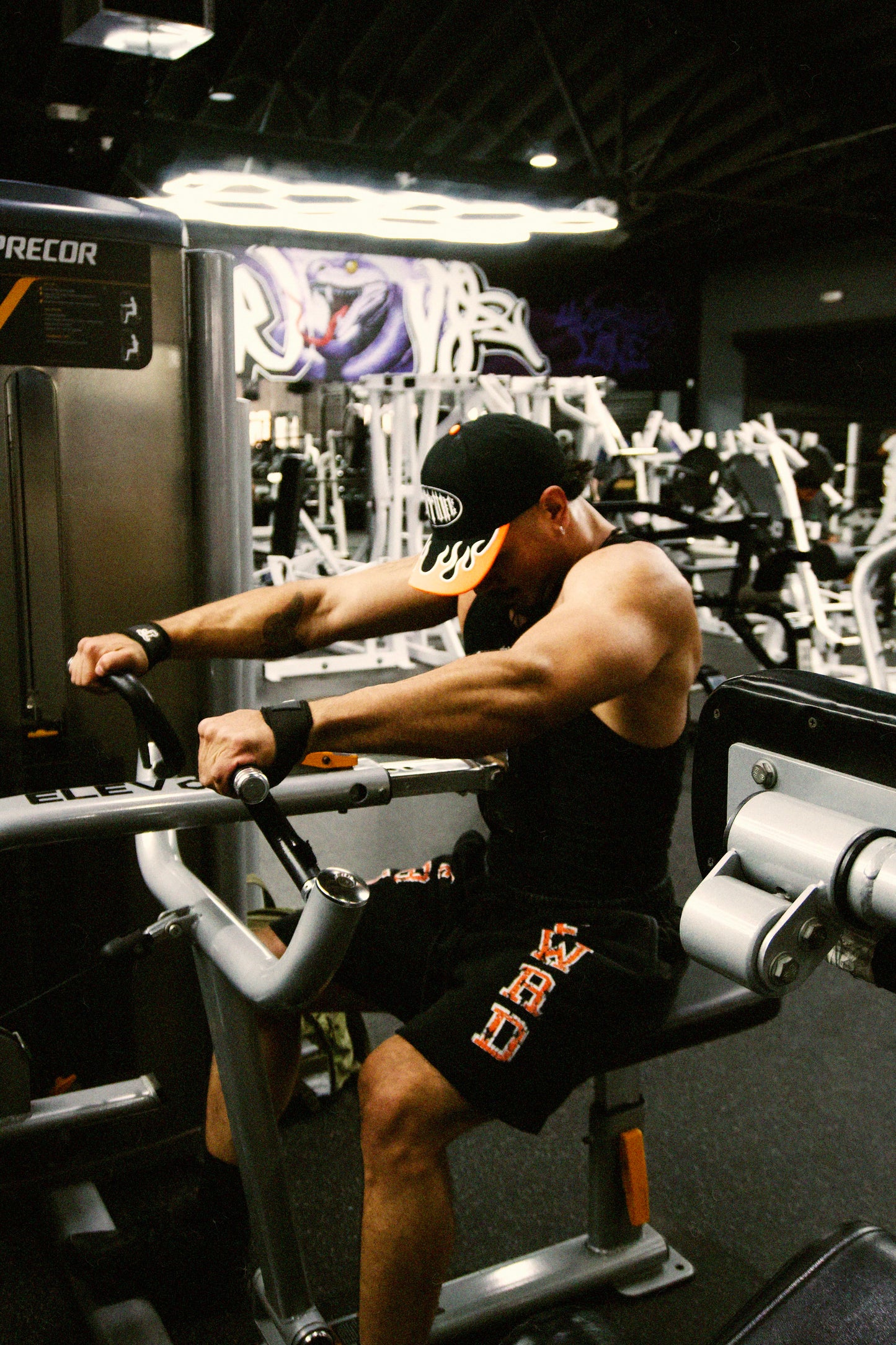 Anniversary Fewture Flame Baseball Cap in Black/Orange