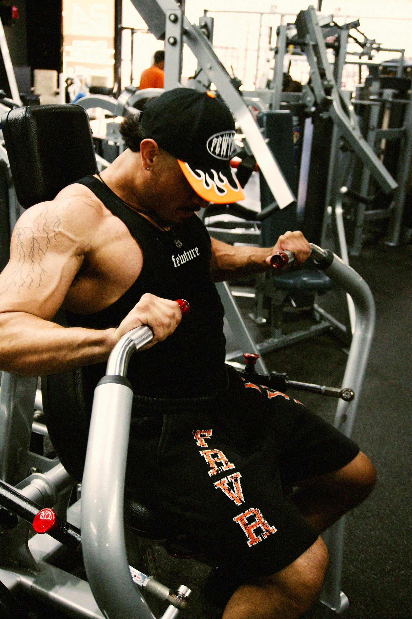 Anniversary Fewture Flame Baseball Cap in Black/Orange
