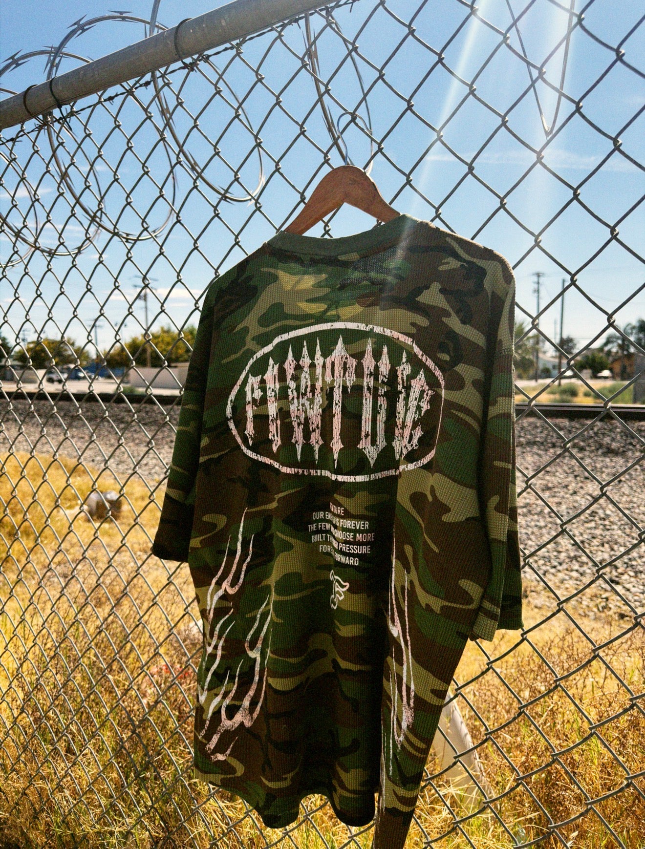 Anniversary Fewture Waffle Tee in Army Camo