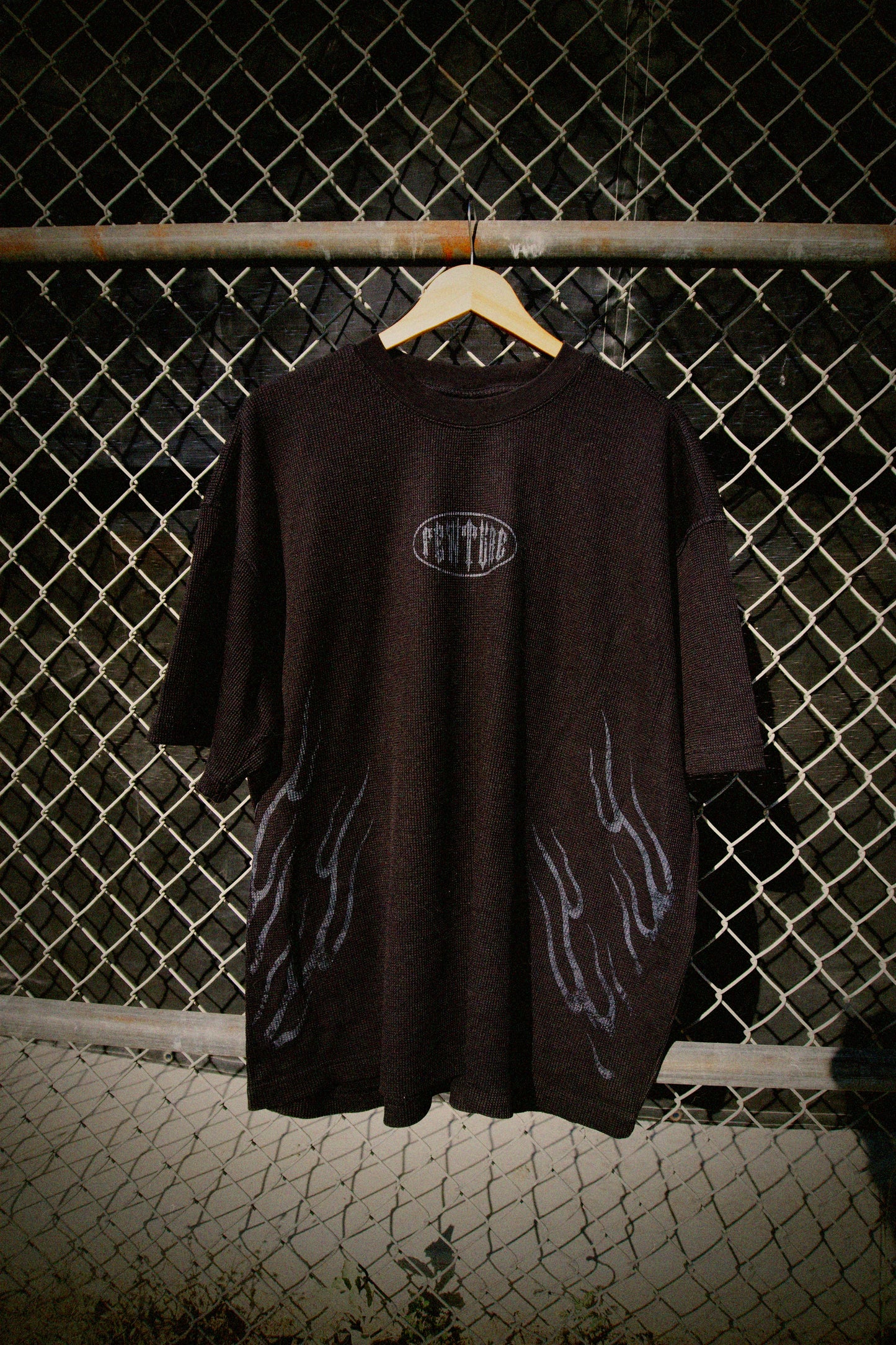 Anniversary Fewture Waffle Tee in Black