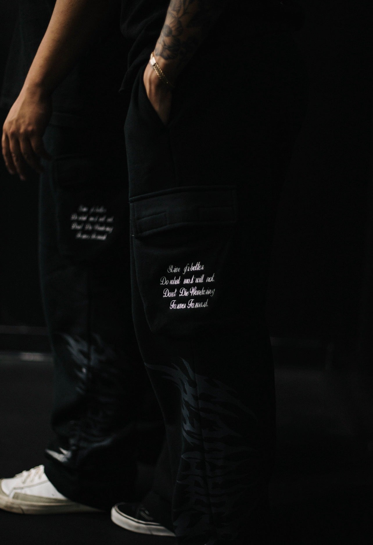 Rebirth Cargo Sweatpants in Black