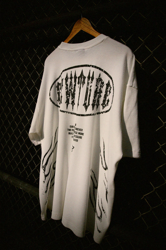 Anniversary Fewture Waffle Tee in White