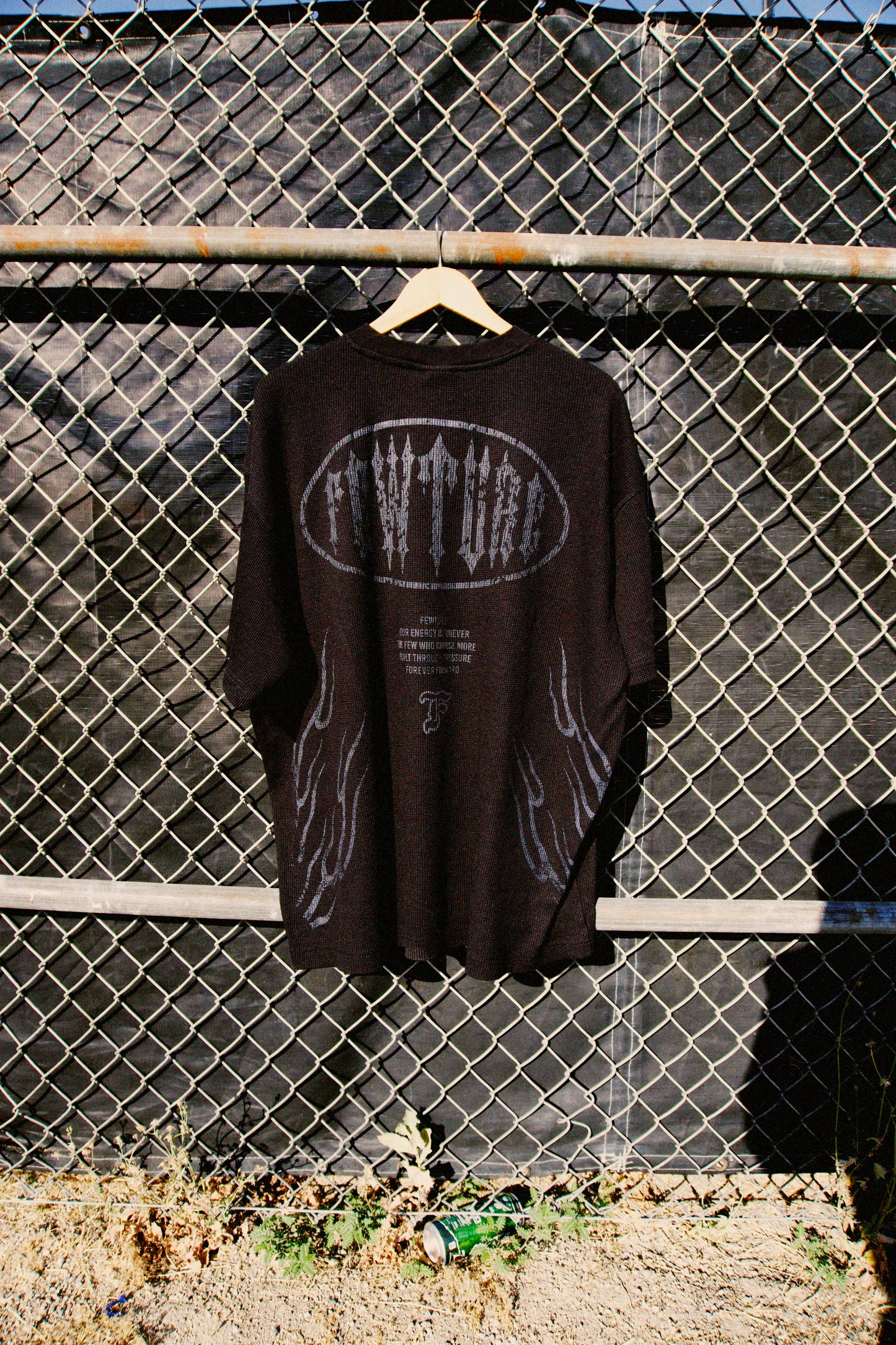 Anniversary Fewture Waffle Tee in Black