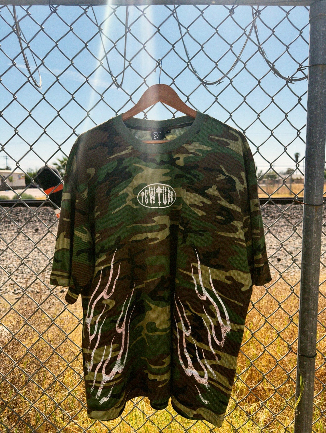 Anniversary Fewture Waffle Tee in Army Camo