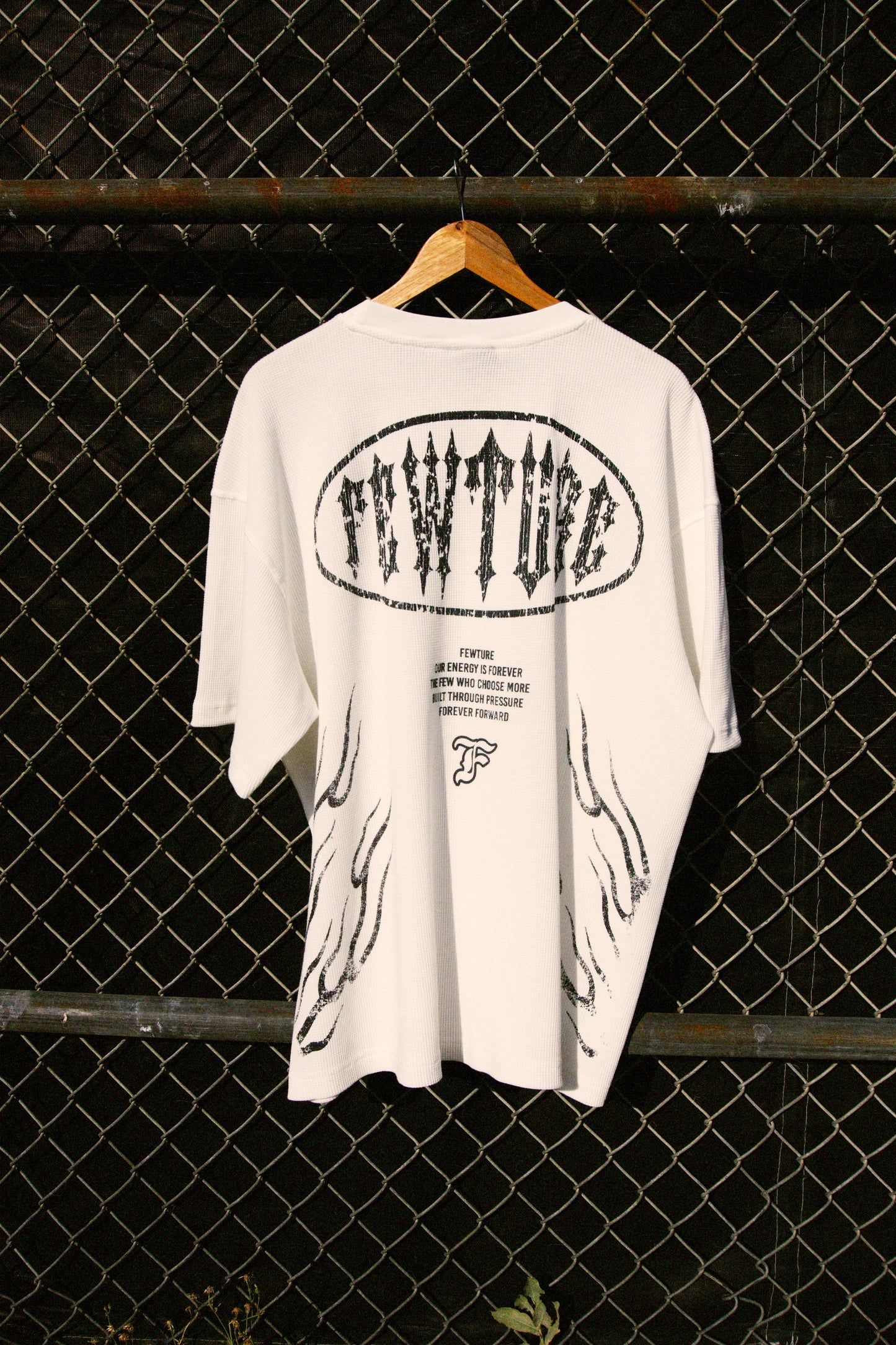 Anniversary Fewture Waffle Tee in White
