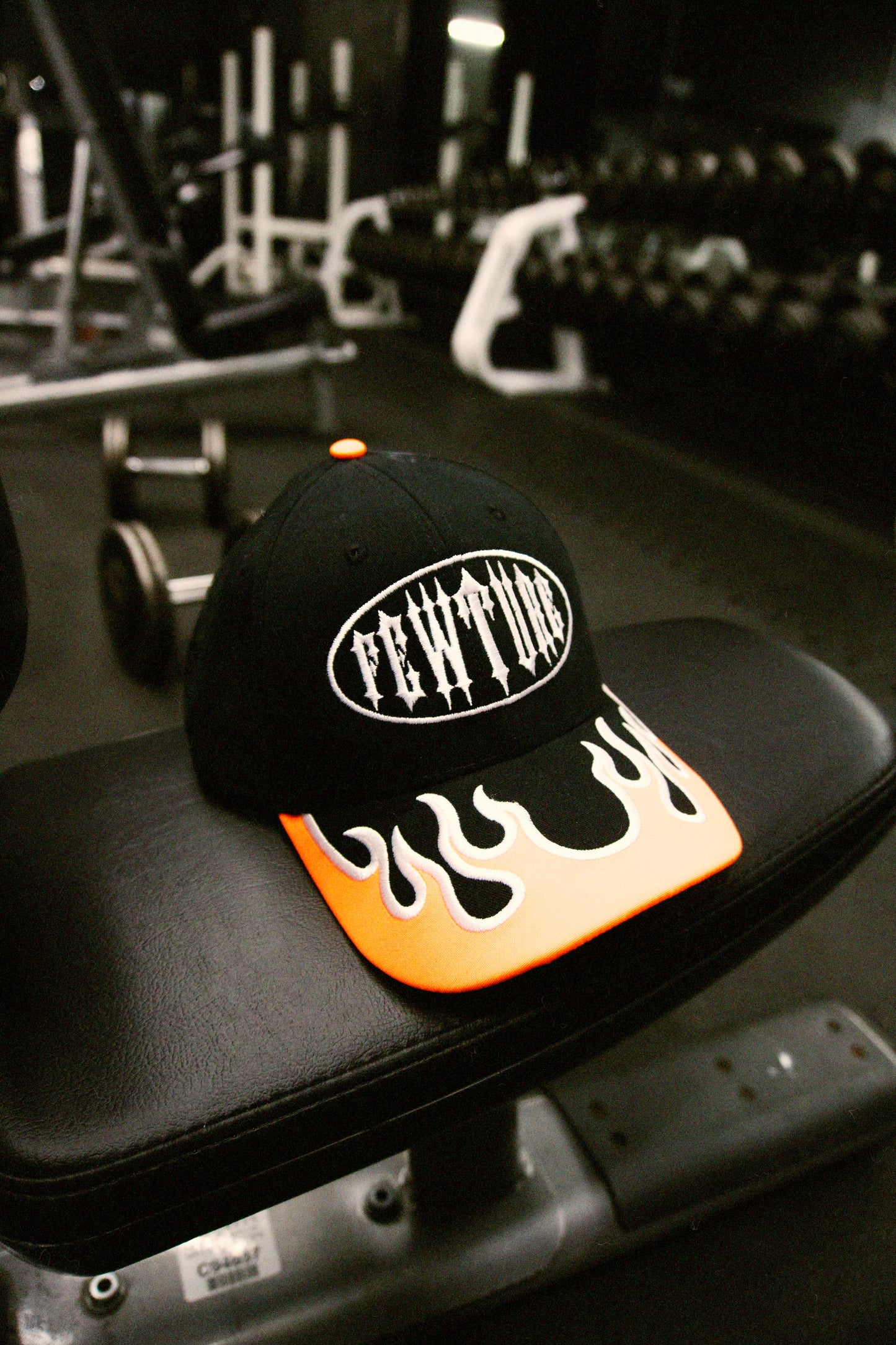 Anniversary Fewture Flame Baseball Cap in Black/Orange