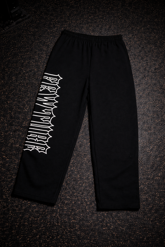 Ascend Vintage Black Wide Sweatpants
