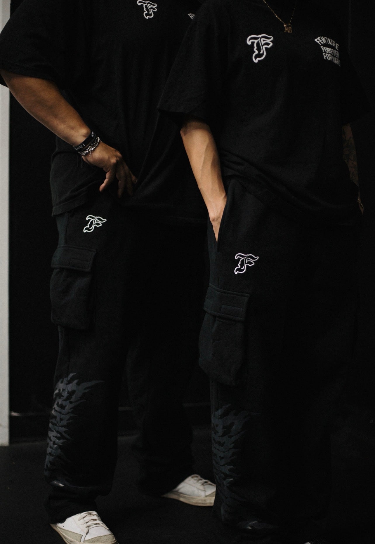 Rebirth Cargo Sweatpants in Black