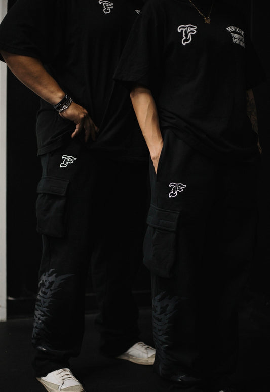 Rebirth Cargo Sweatpants in Black