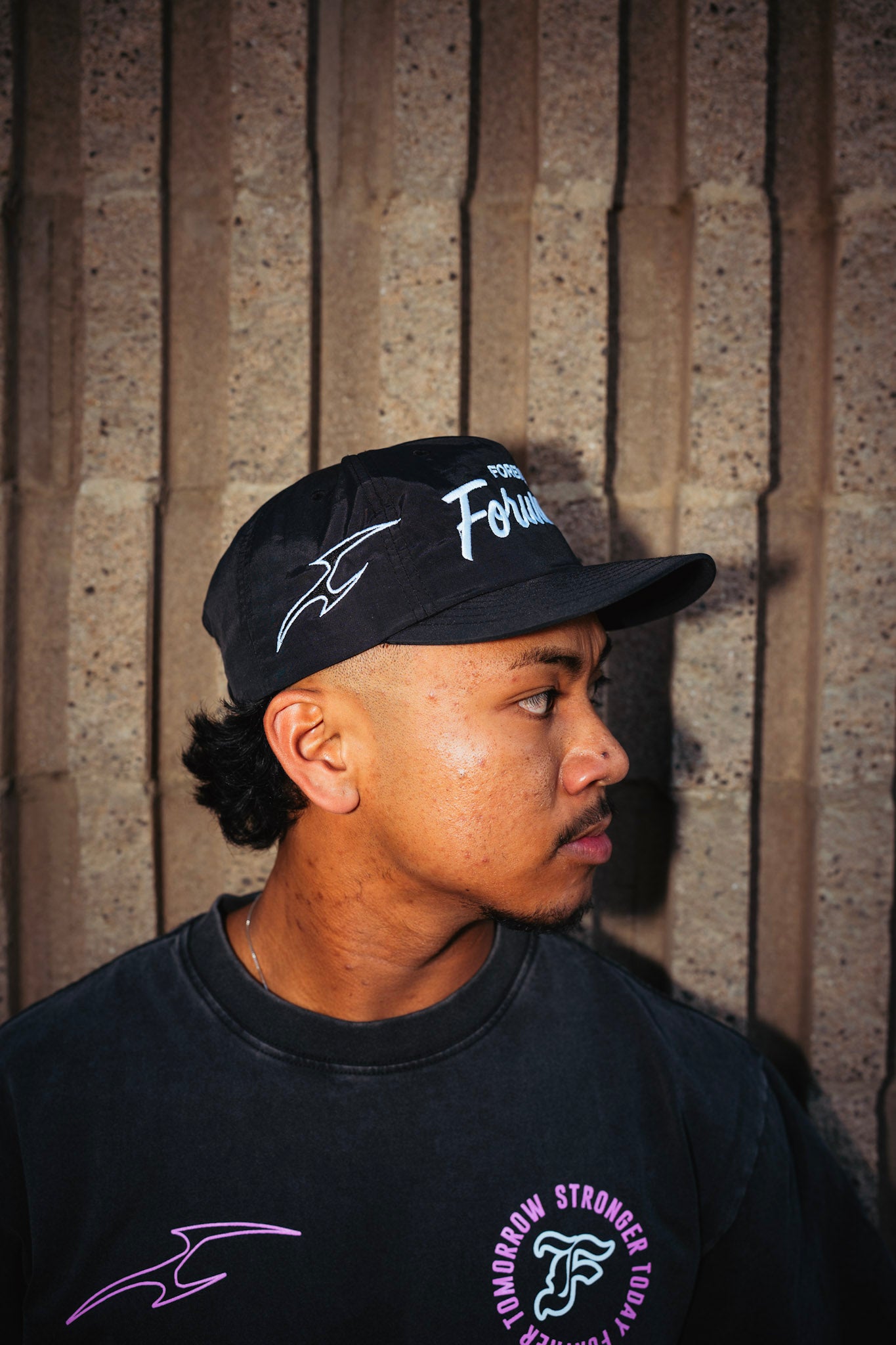 Forever Forward Performance Nylon Cap in Black