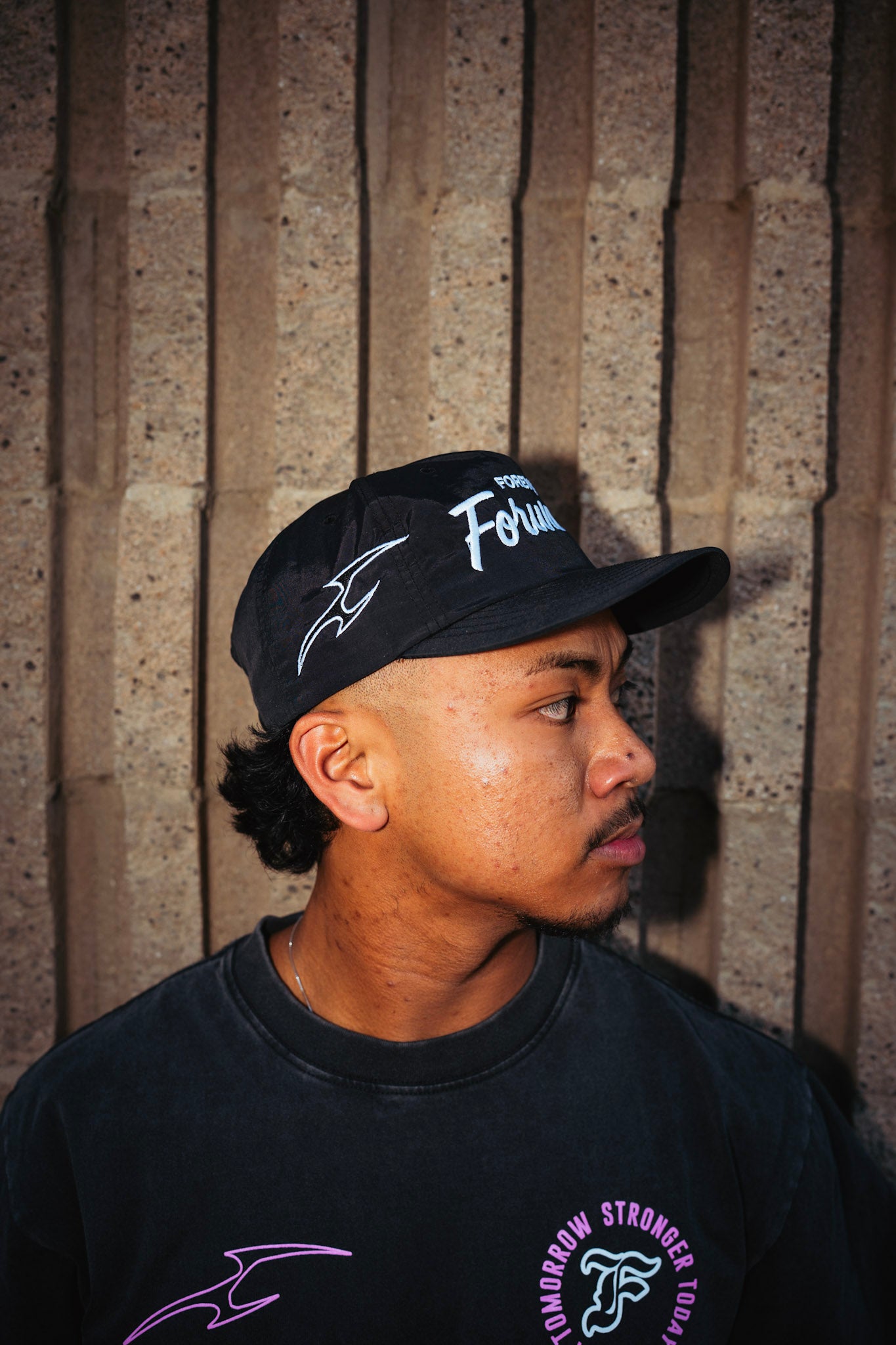 Forever Forward Performance Nylon Cap in Black