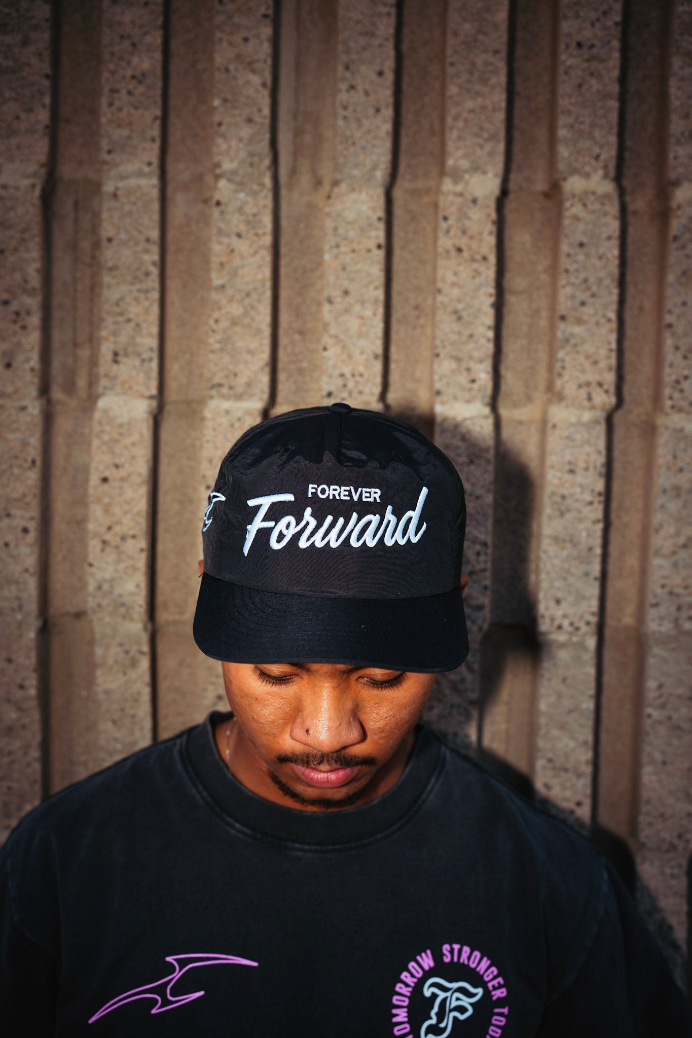 Forever Forward Performance Nylon Cap in Black