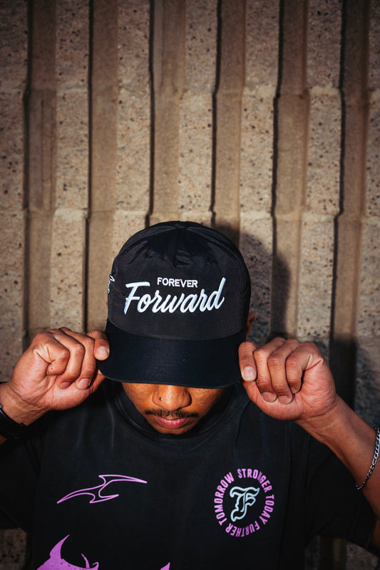 Forever Forward Performance Nylon Cap in Black