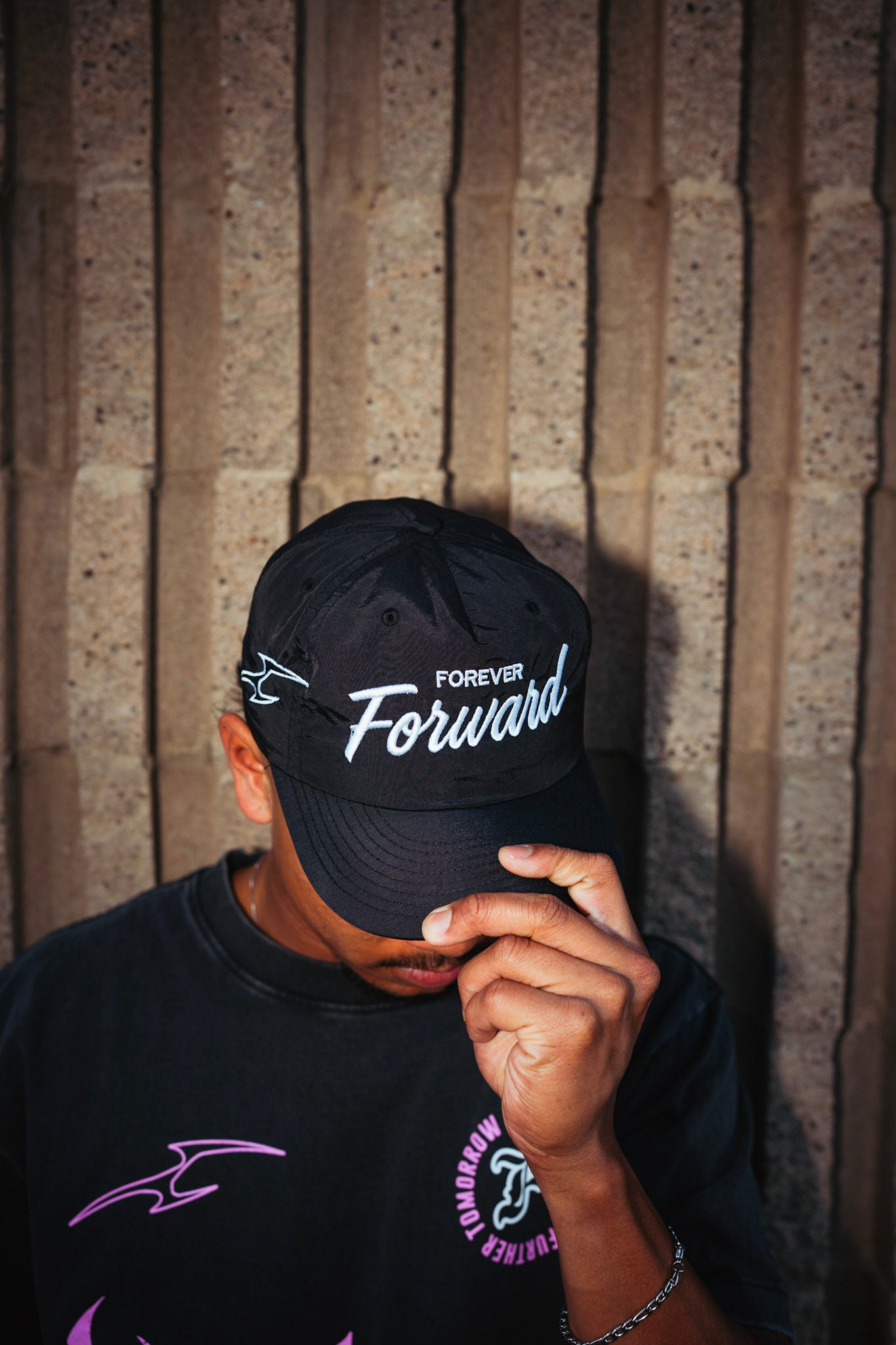 Forever Forward Performance Nylon Cap in Black
