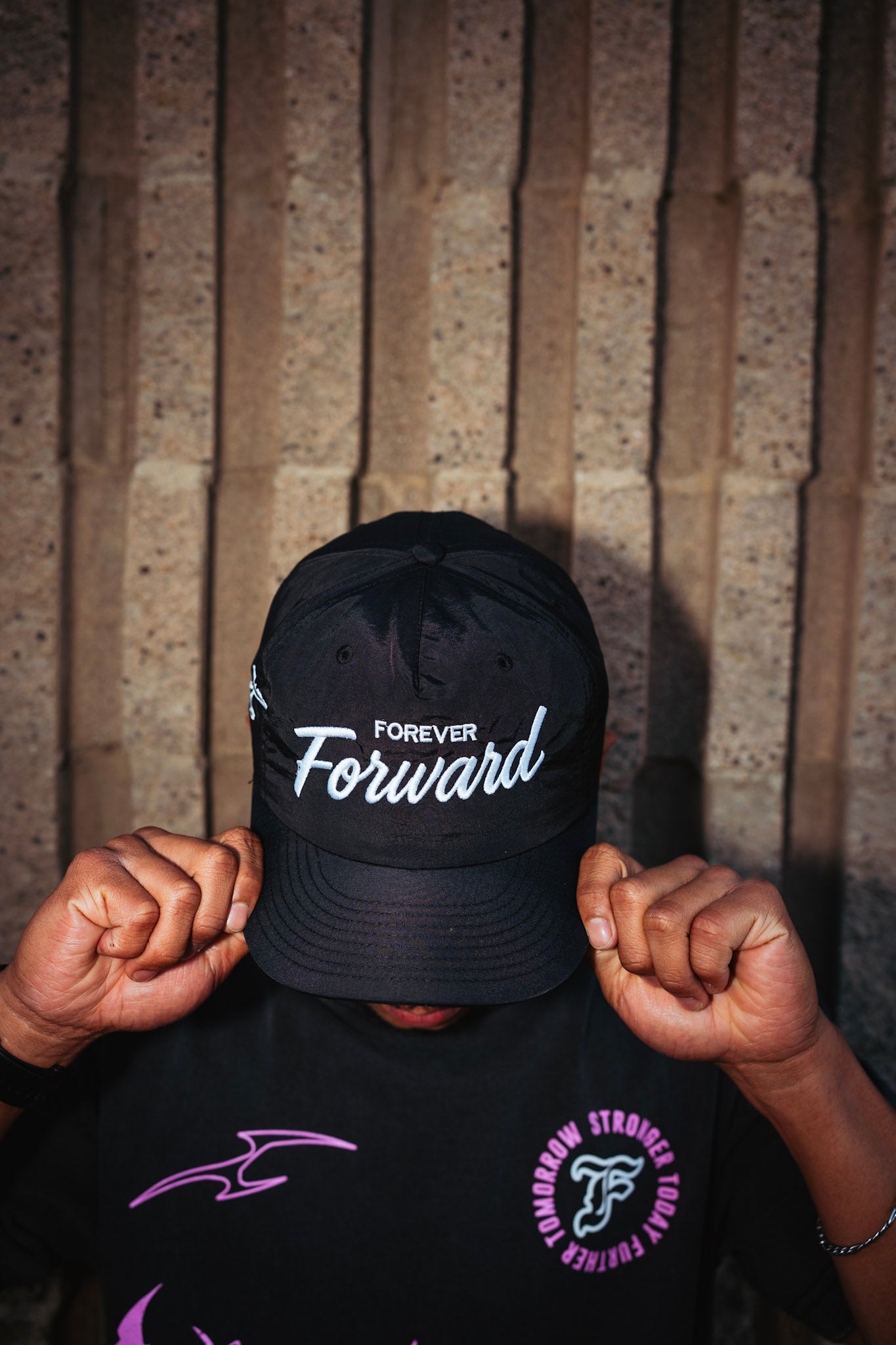 Forever Forward Performance Nylon Cap in Black