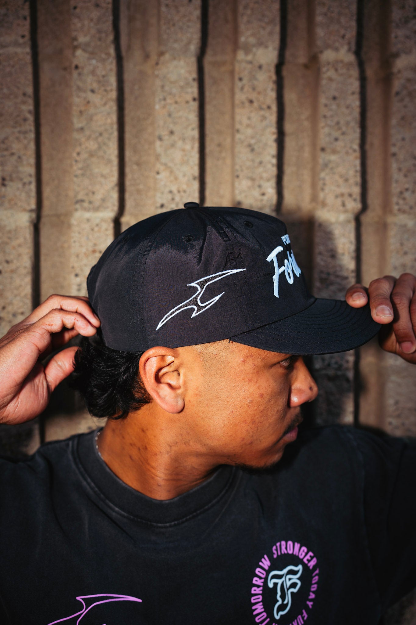 Forever Forward Performance Nylon Cap in Black