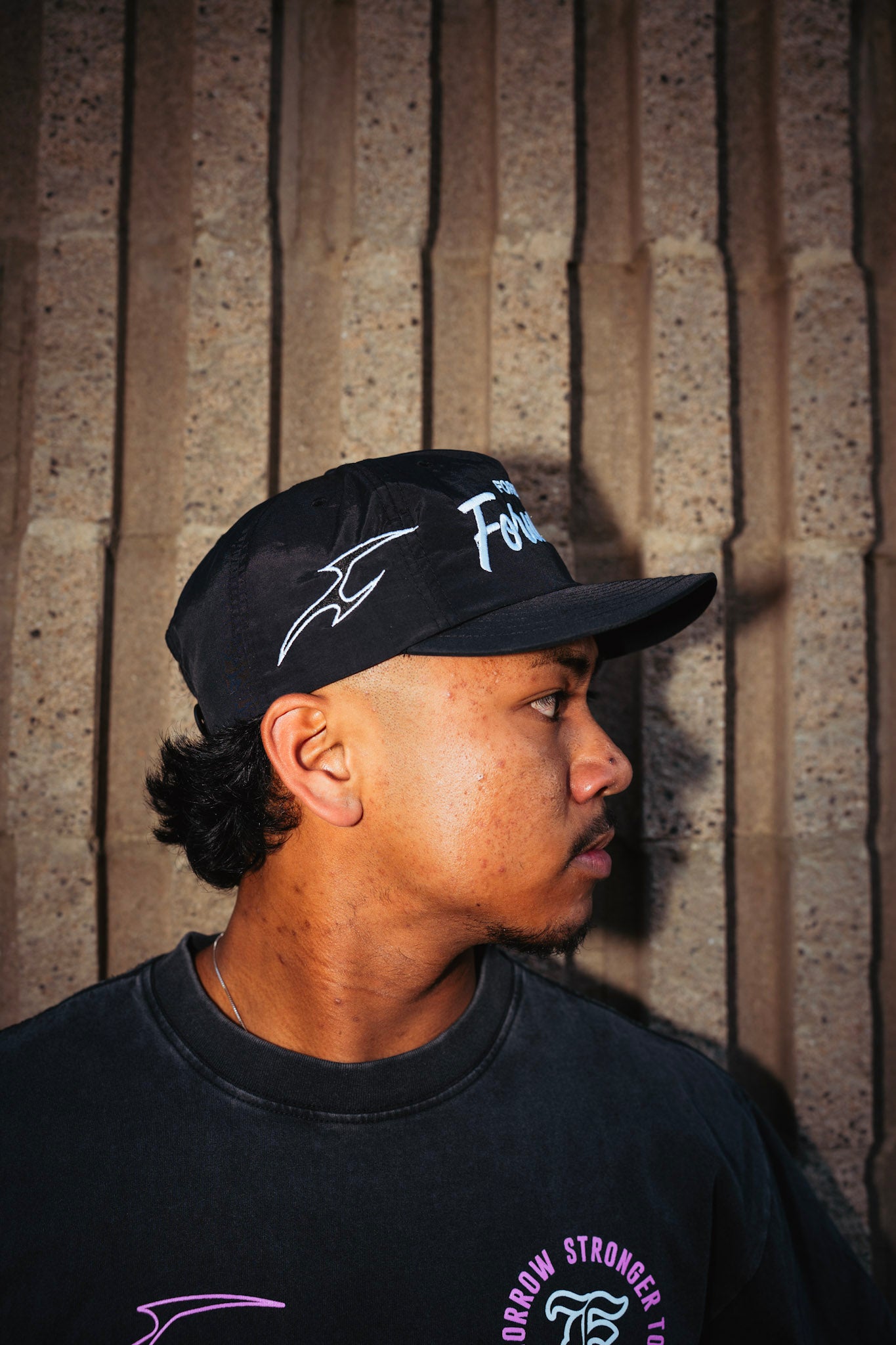 Forever Forward Performance Nylon Cap in Black