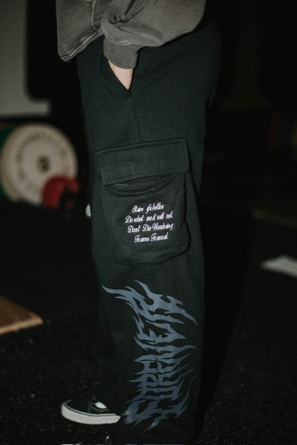 Rebirth Cargo Sweatpants in Black